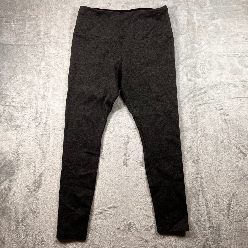 Lysse Womens High Waist Leggings Charcoal Gray Front Seam Large - Picture 2 of 7